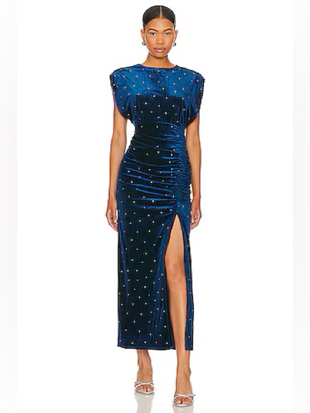 Revolve Juniper Dress In Ink Blue Line & Dot